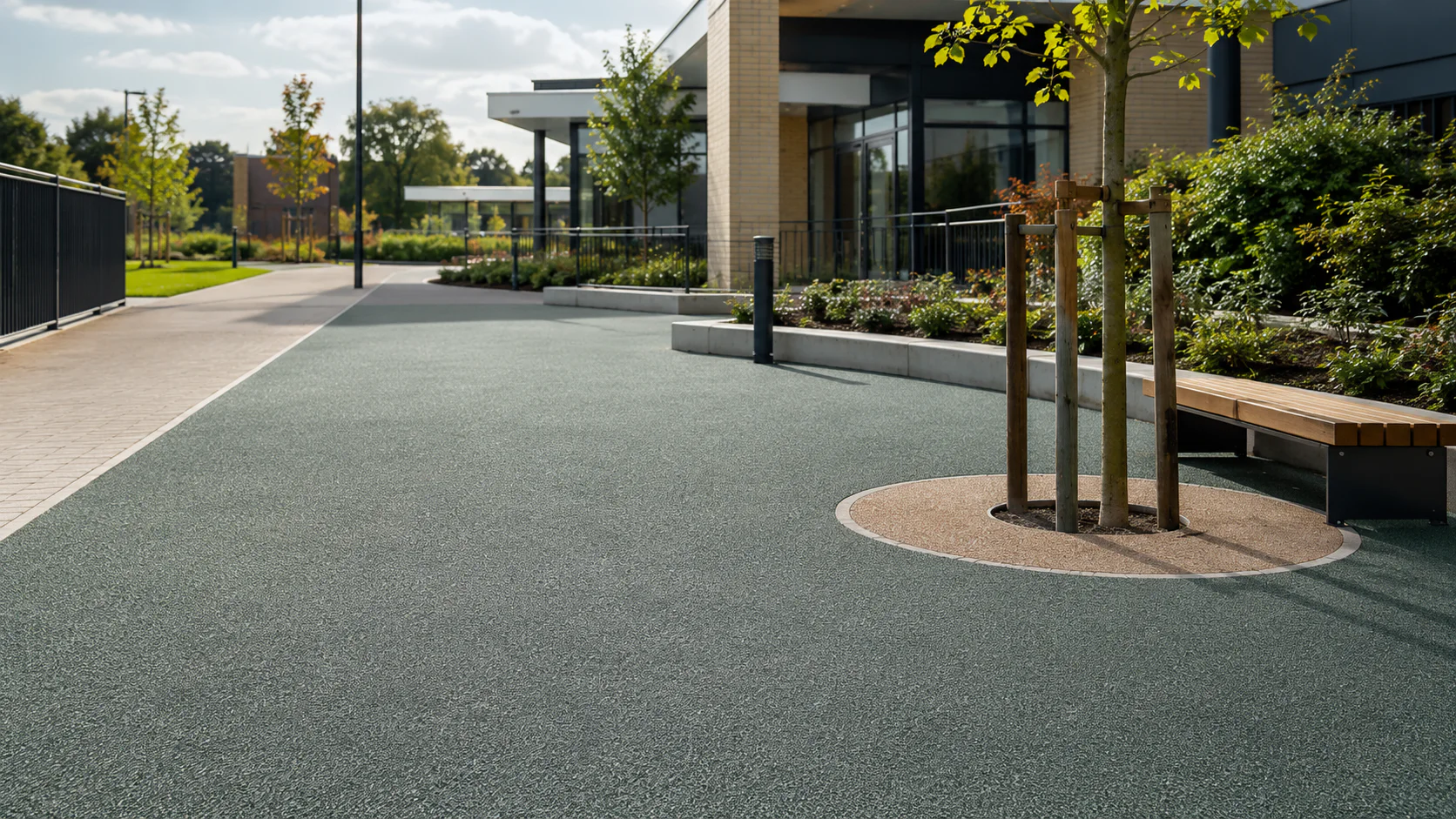 Rubber surfacing for public sector projects